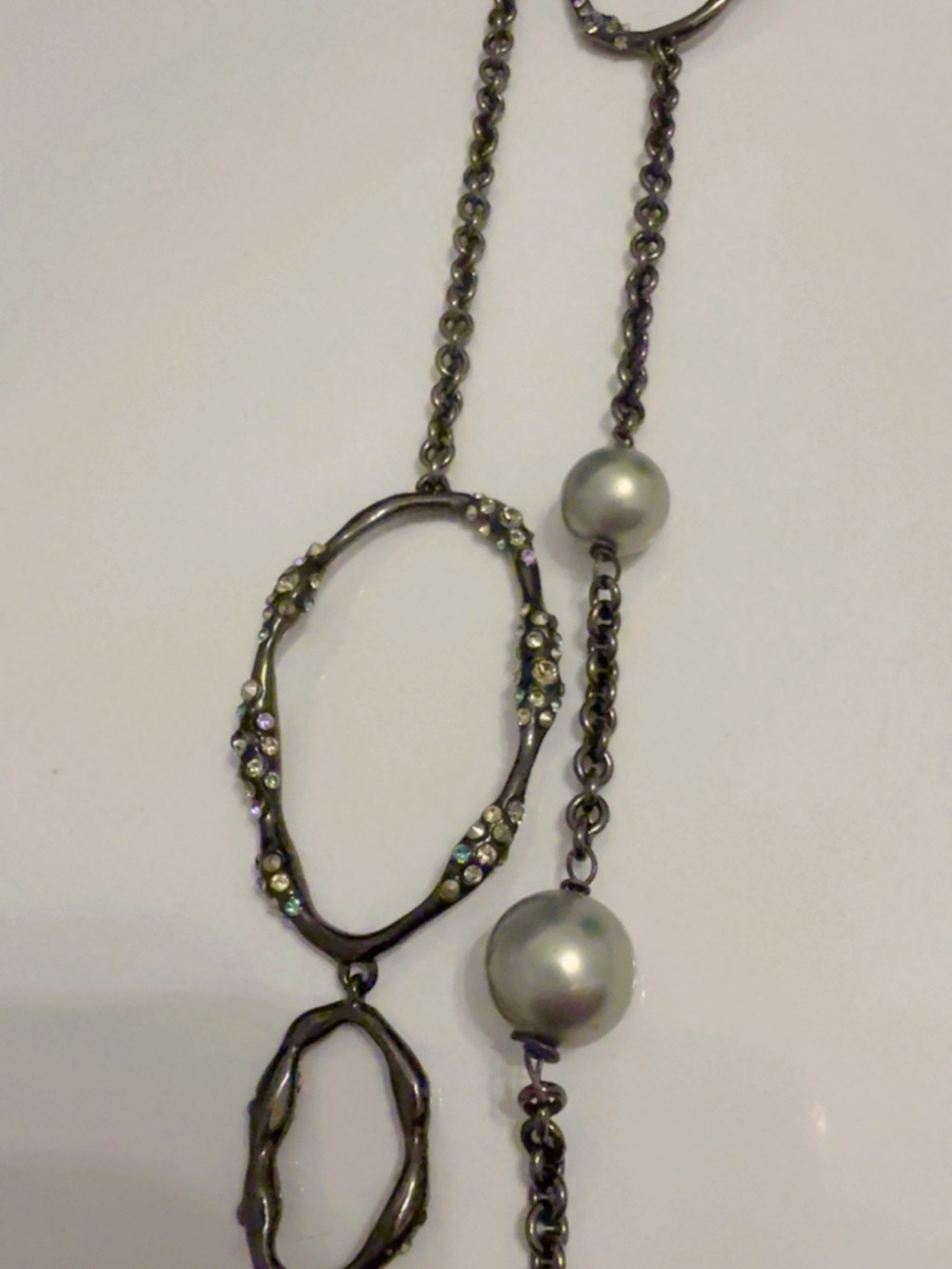 Alexis Bittar Silver-Tone Pearl Accent Long Pendant Necklace